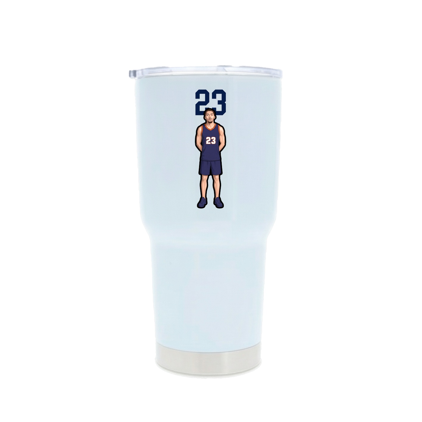 30oz Stainless Steel Tumbler — Number Top in White