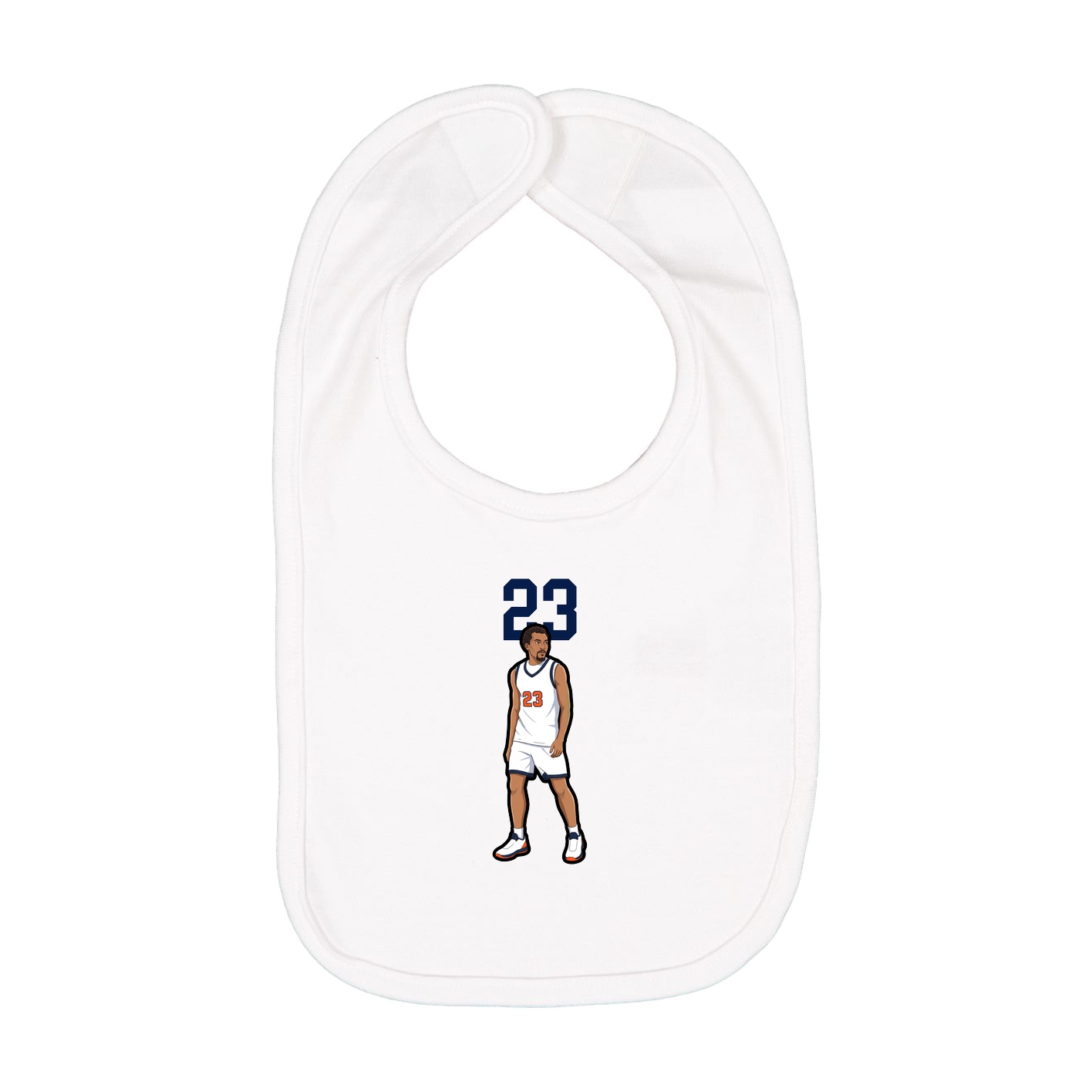Infant Bib — Number Top in White
