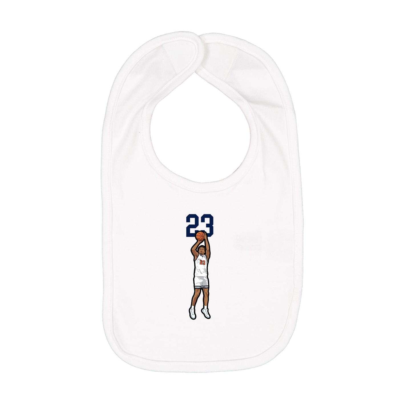 Infant Bib — Number Top in White