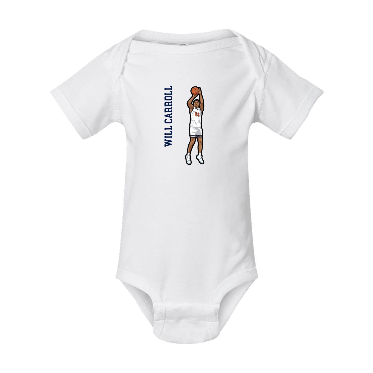 Baby Onesie — Name Vertical in White