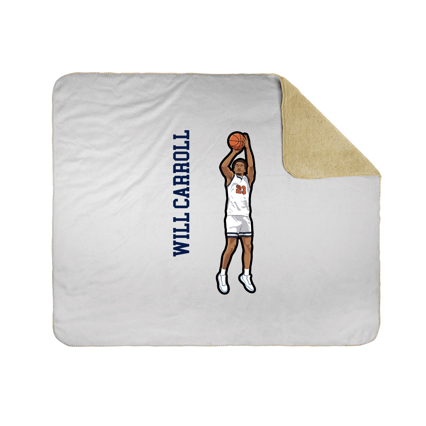 Throw Blanket — Name Vertical in White
