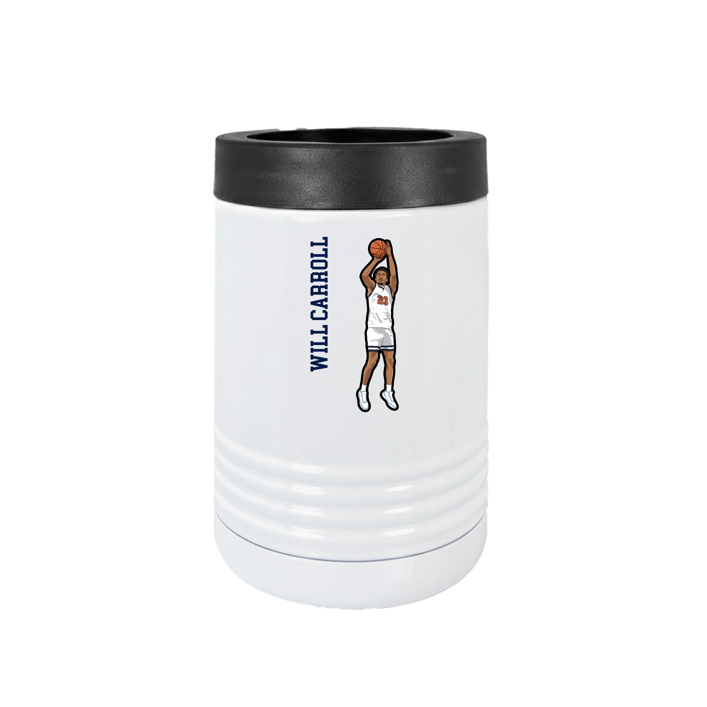 Beverage Holder — Name Vertical in White