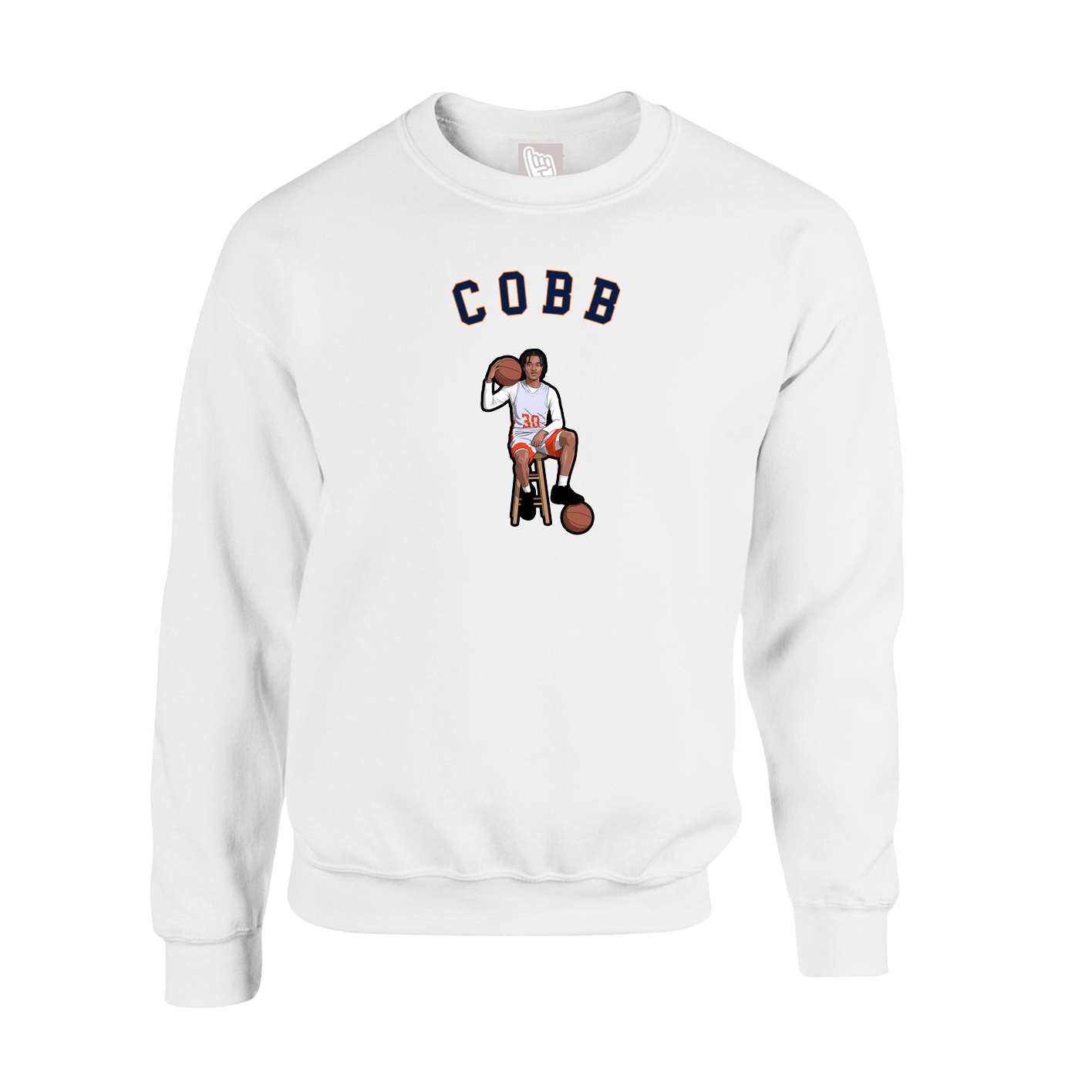 Fleece Crew — Shirsey Arch in White