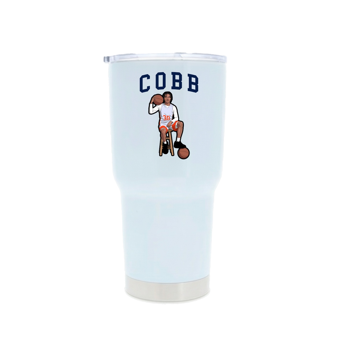 30oz Stainless Steel Tumbler — Shirsey in White