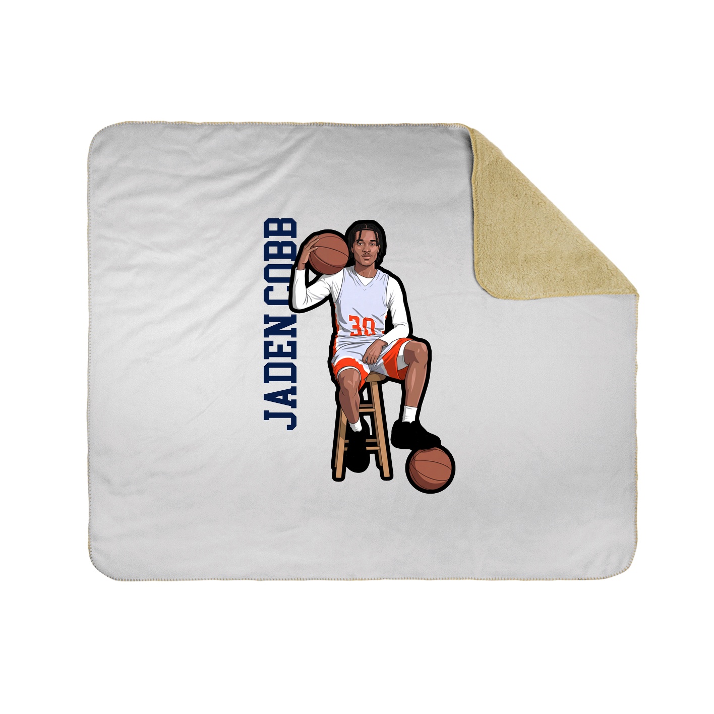 Throw Blanket — Name Vertical in White