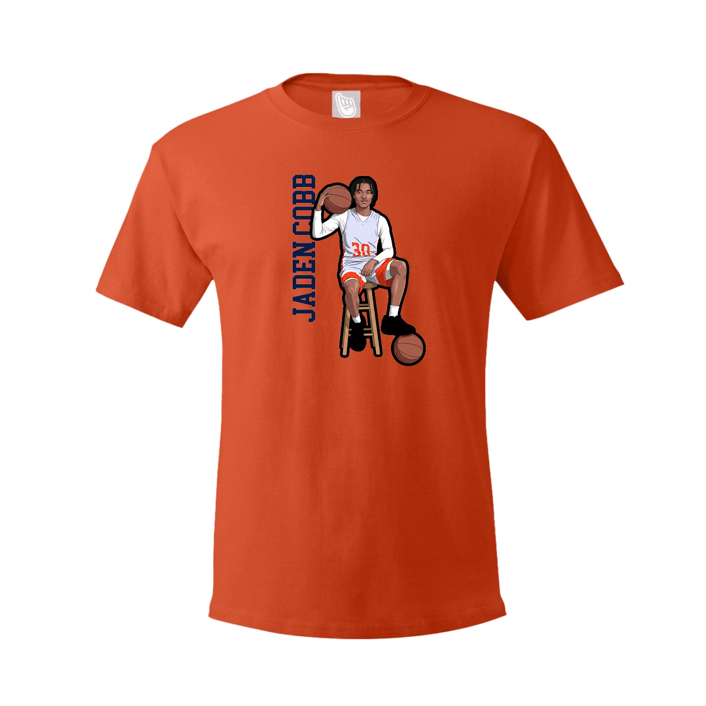 Youth Tee — Name Vertical in Orange