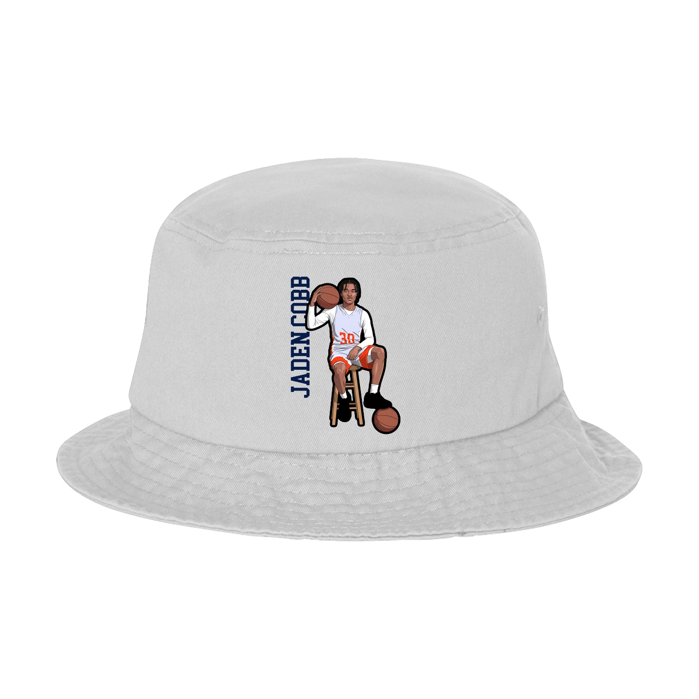 Bucket Cap — Name Vertical in White