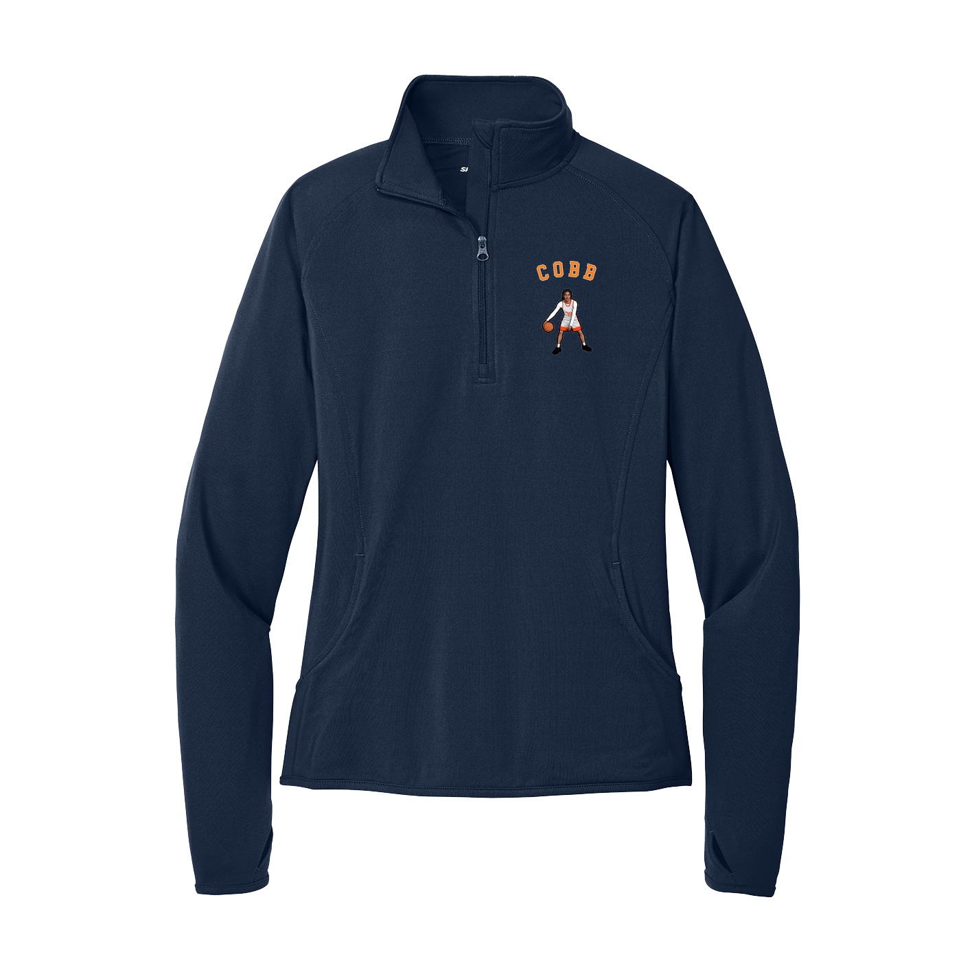 Women's Q-Zip Pullover — Shirsey Arch in Navy