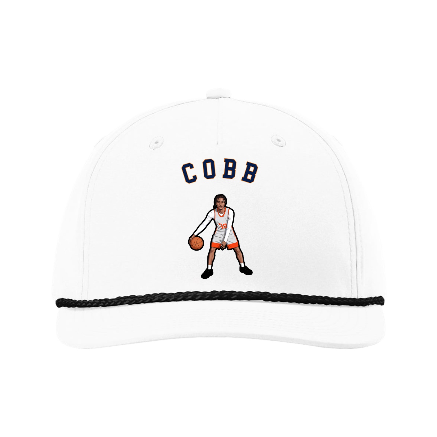 Five-Panel Classic Rope Cap — Shirsey Arch in White