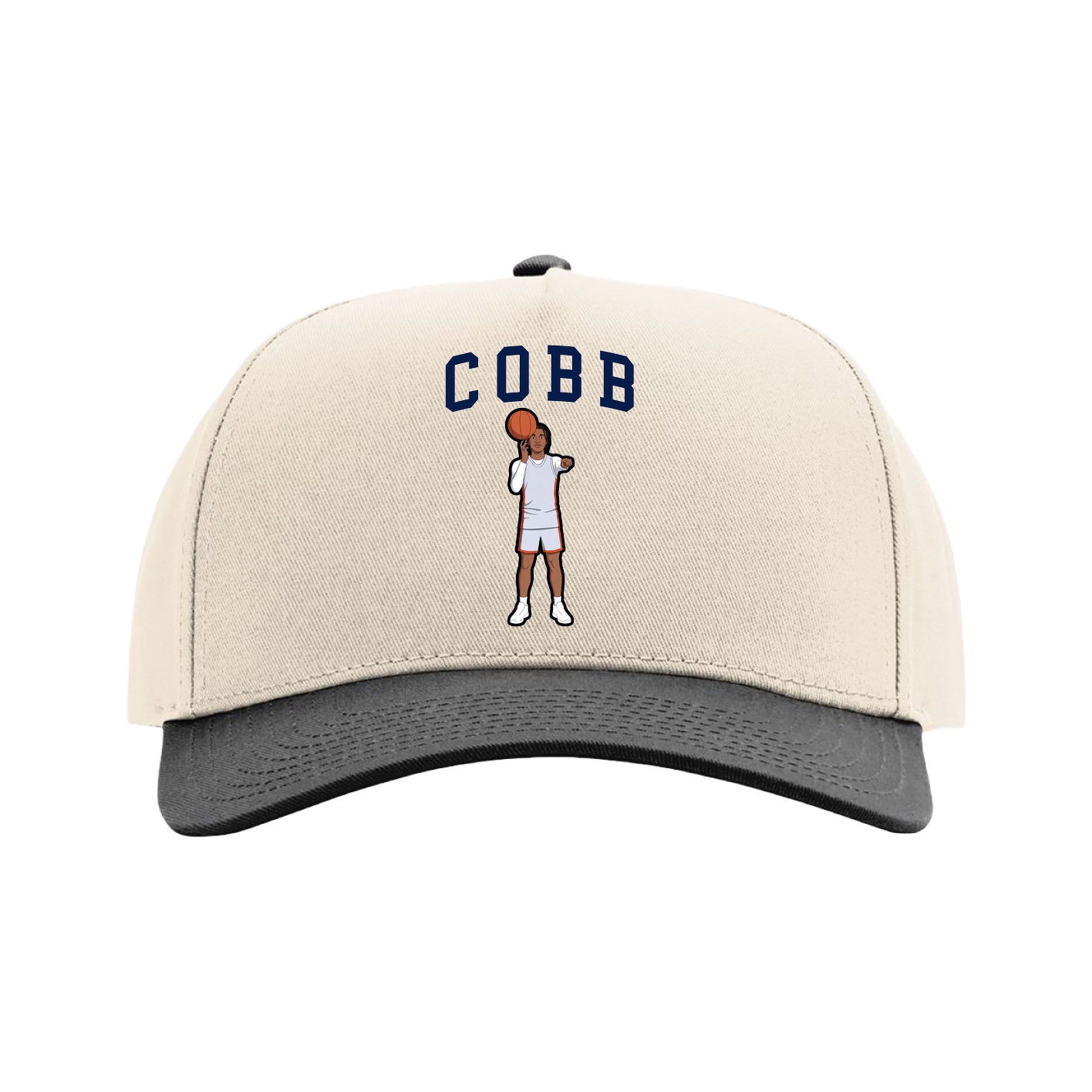 Full Fabric Five-Panel Champ Cap — Shirsey in Cream/Black