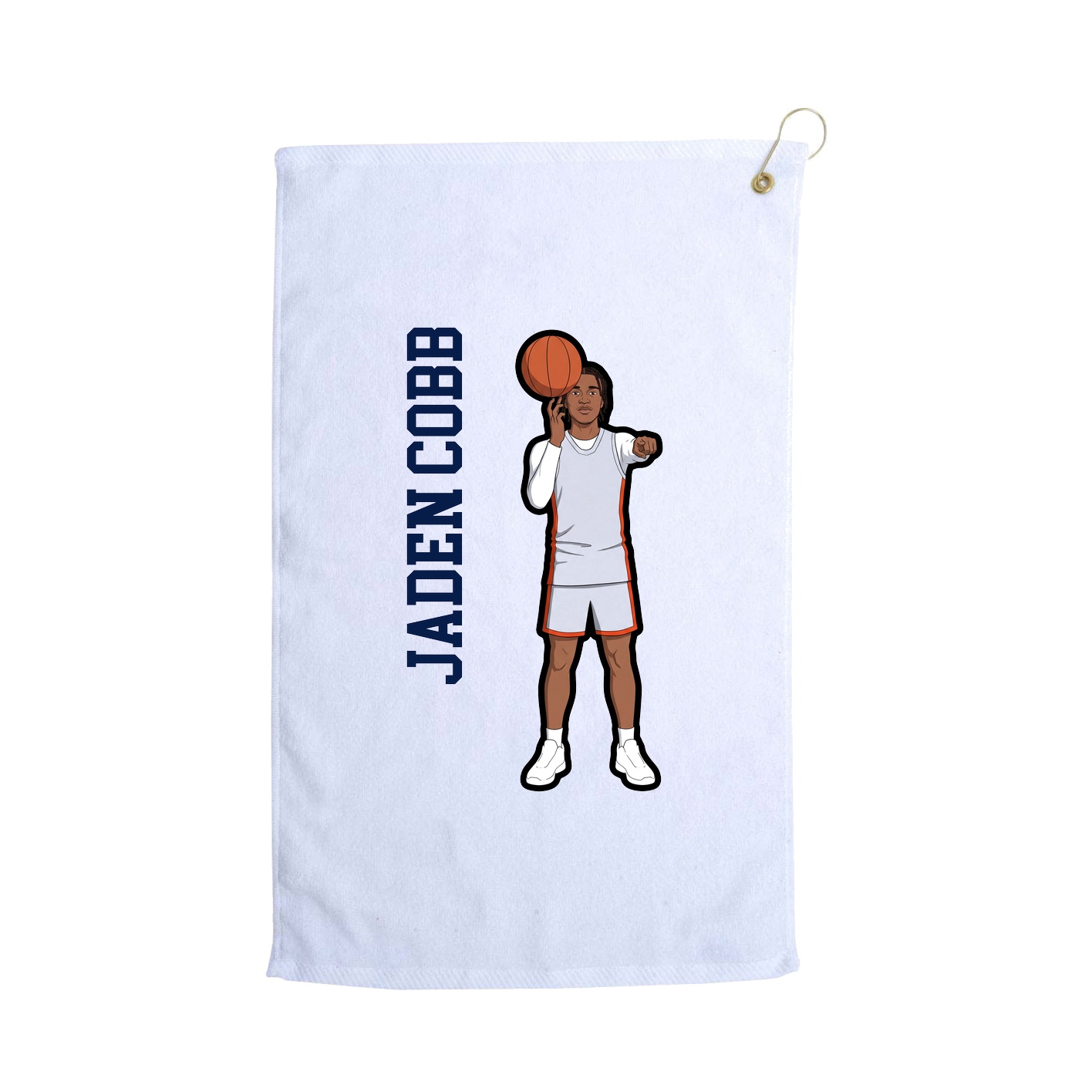 Golf Towel — Name Vertical in White