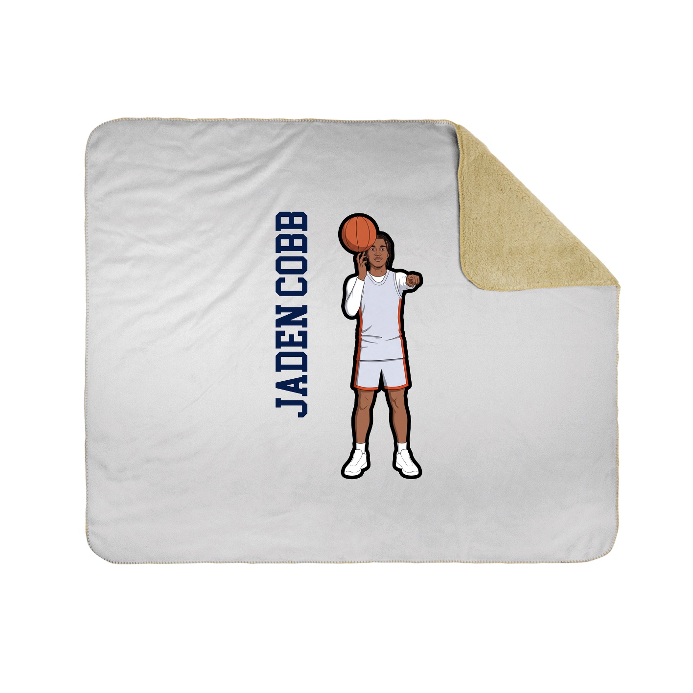 Throw Blanket — Name Vertical in White