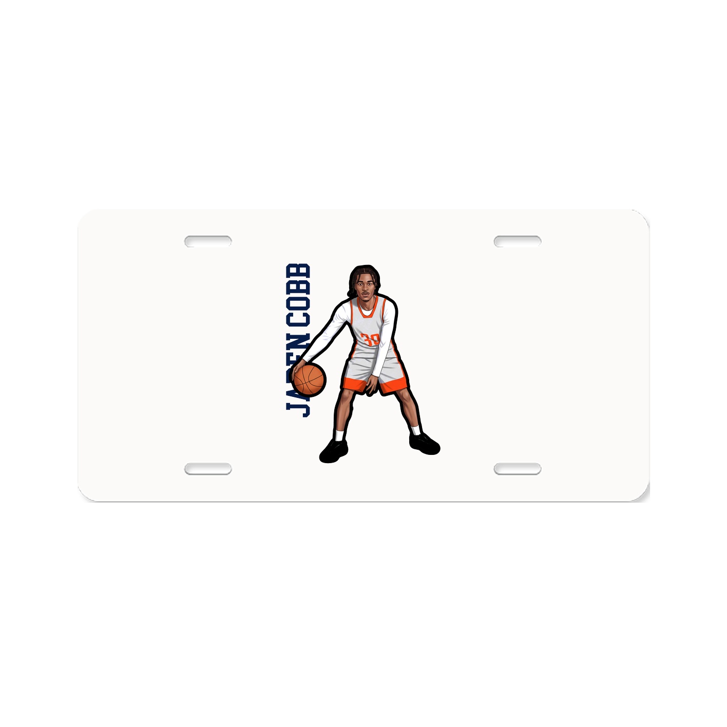 License Plate — Name Vertical in Classic