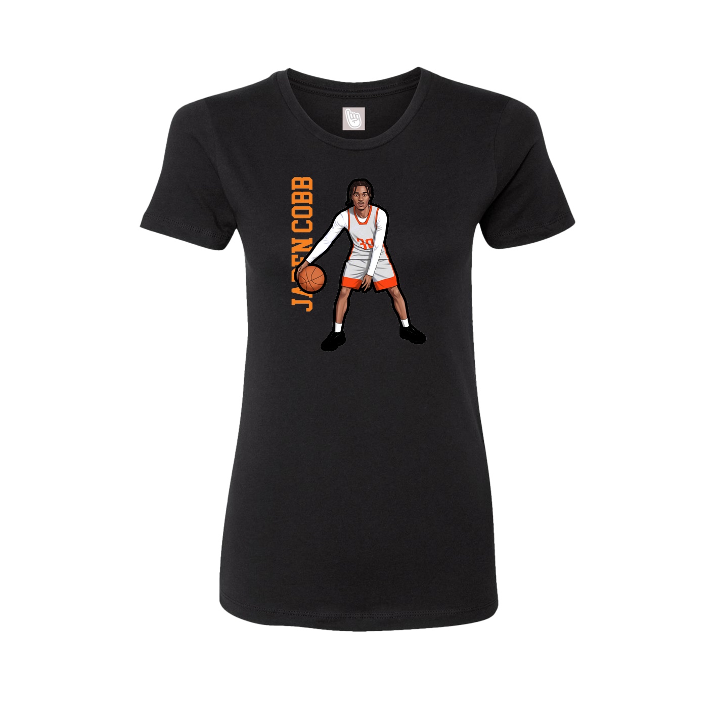 Fitted Women's Tee — Name Vertical in Black