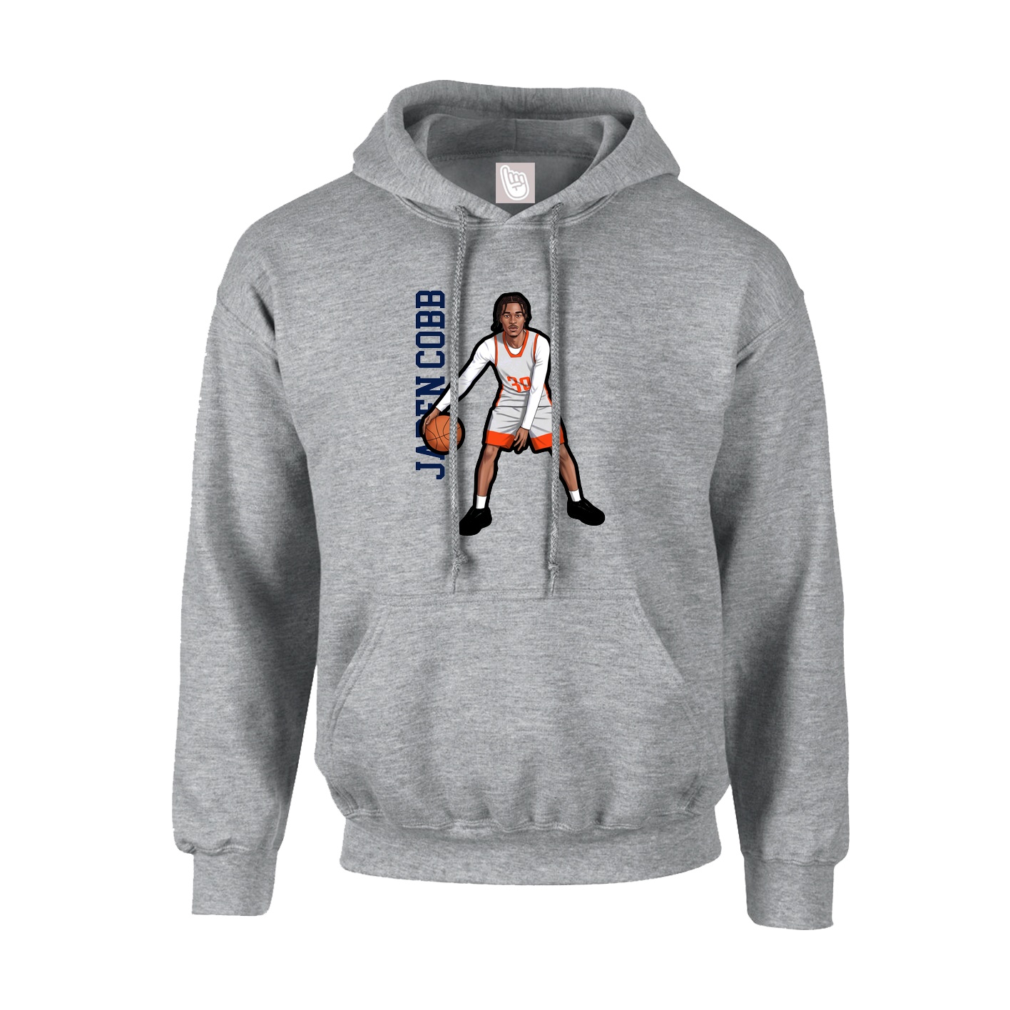 Youth Hoodie — Name Vertical in Grey
