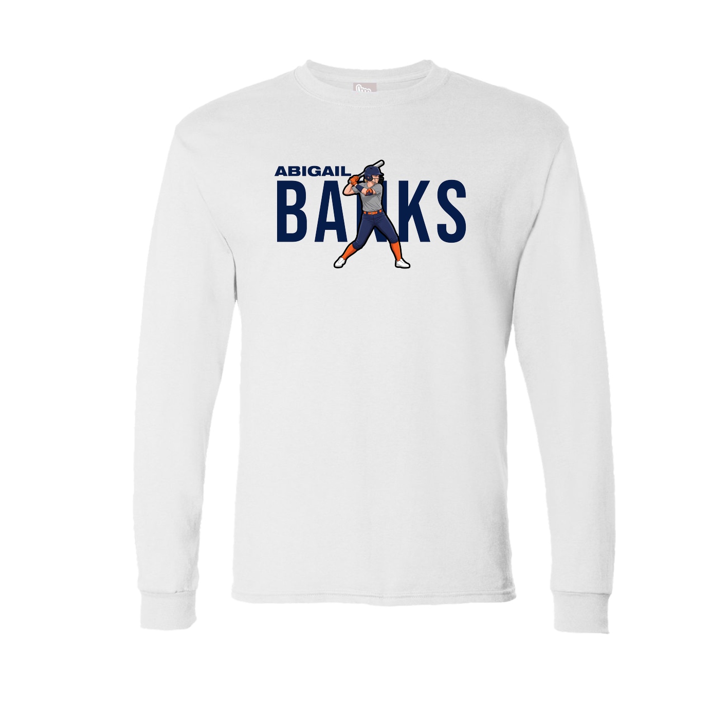 Long Sleeve Tee — Player Name in White