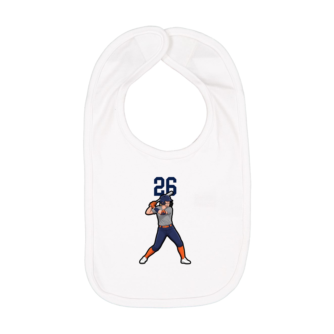 Infant Bib — Number Top in White