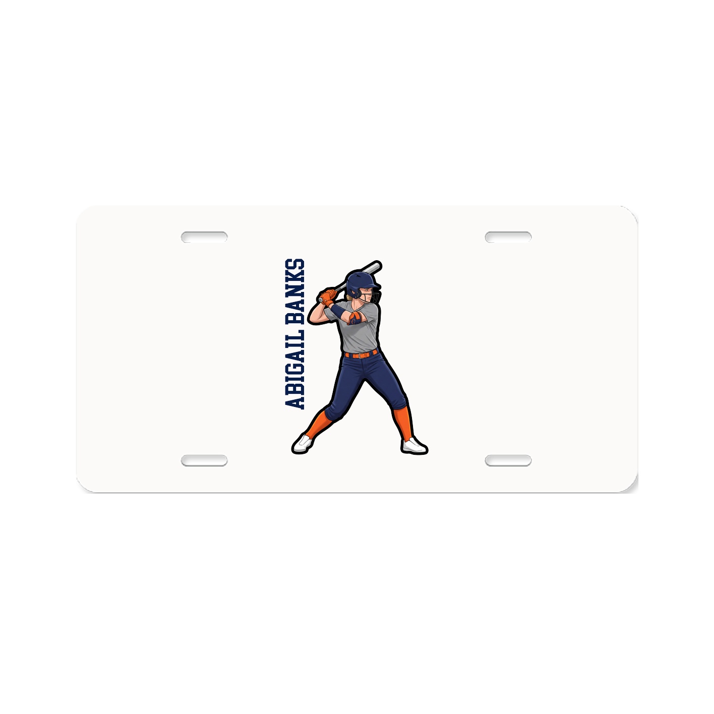 License Plate — Name Vertical in Classic