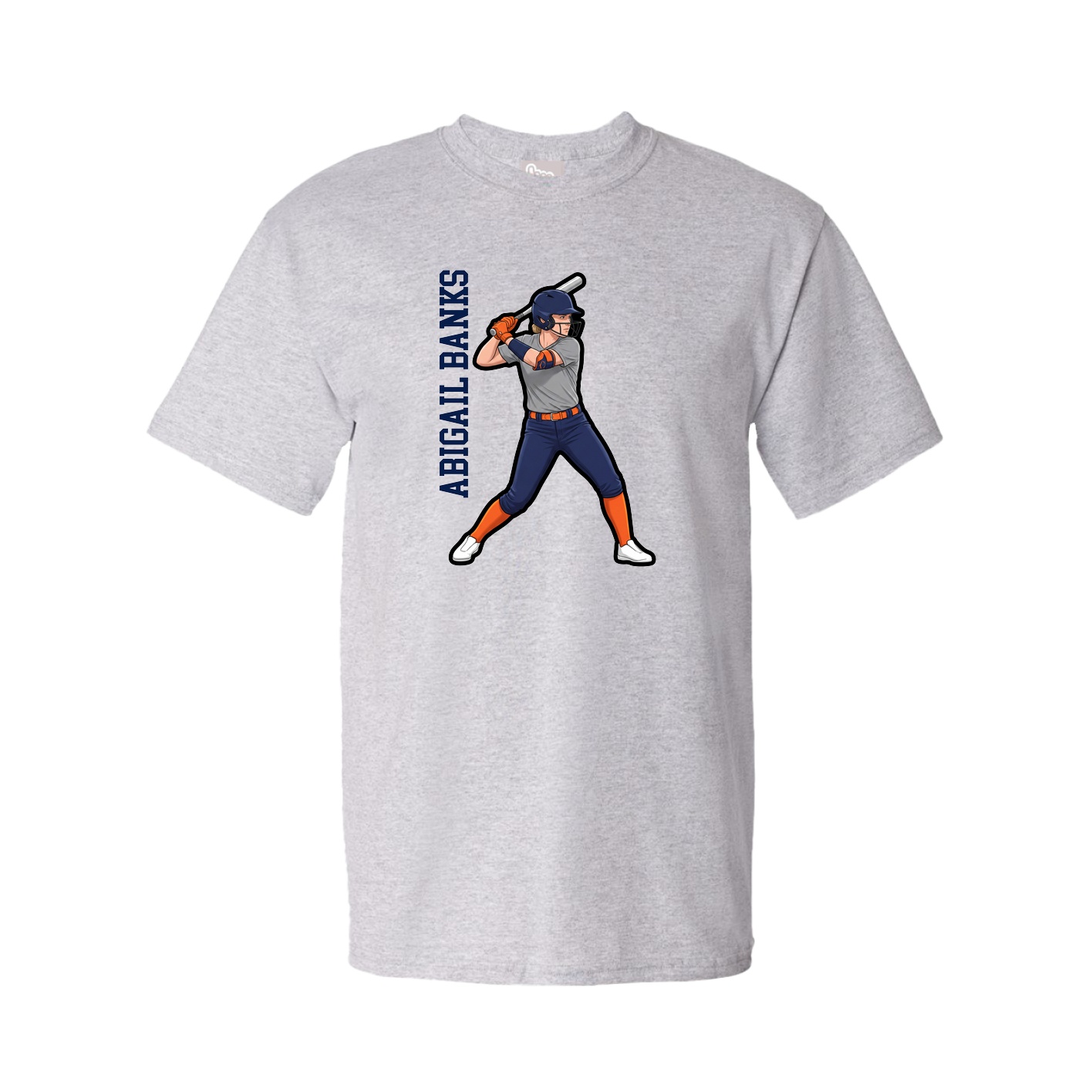 Youth Tee — Name Vertical in Grey