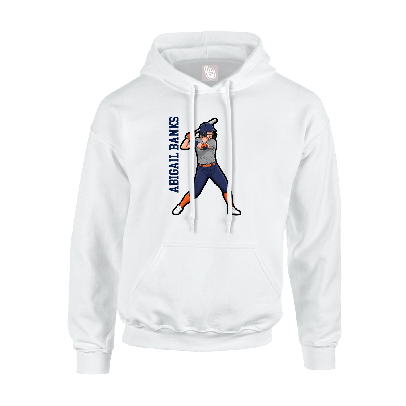 Hoodie — Name Vertical in White