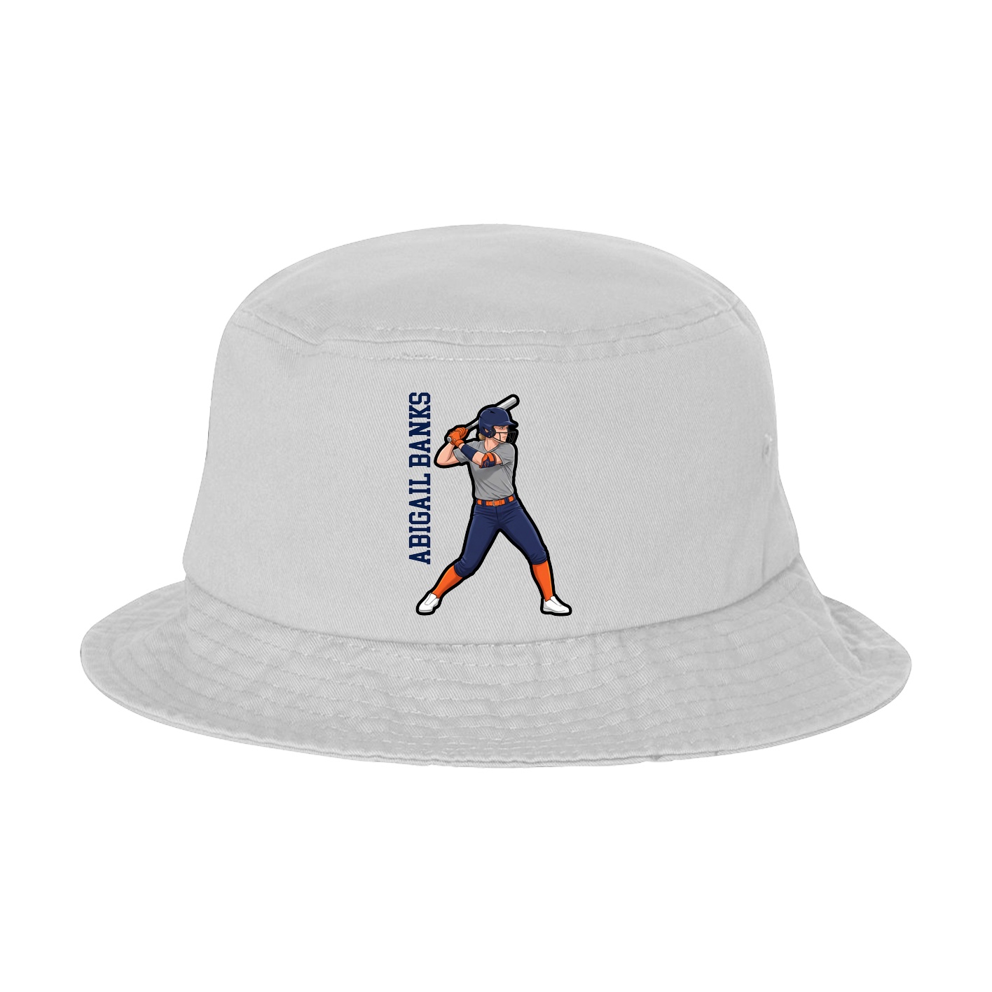 Bucket Cap — Name Vertical in White
