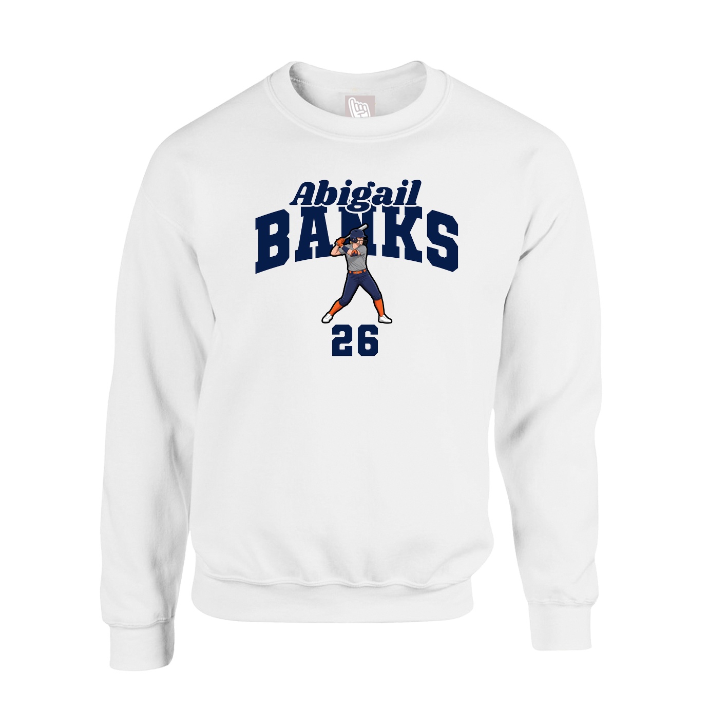 Fleece Crew — Signature Arch in White