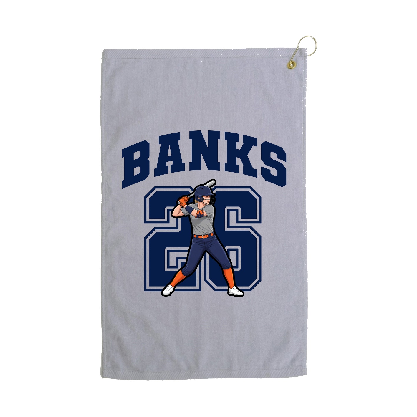 Golf Towel — Number in Grey