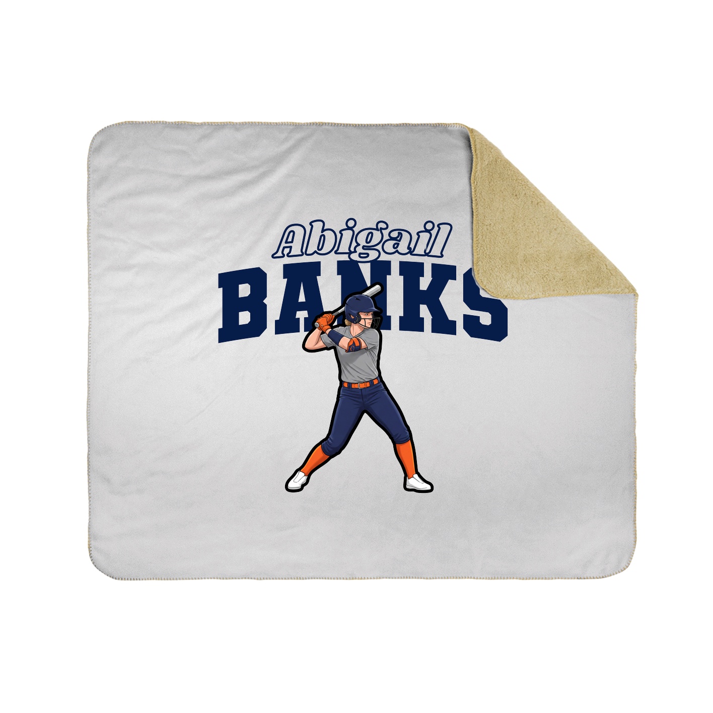 Throw Blanket — Name Arch in White
