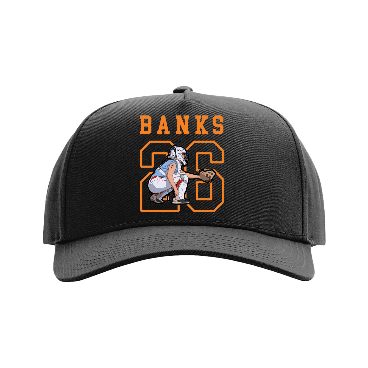 Full Fabric Five-Panel Champ Cap — Shirsey in Black