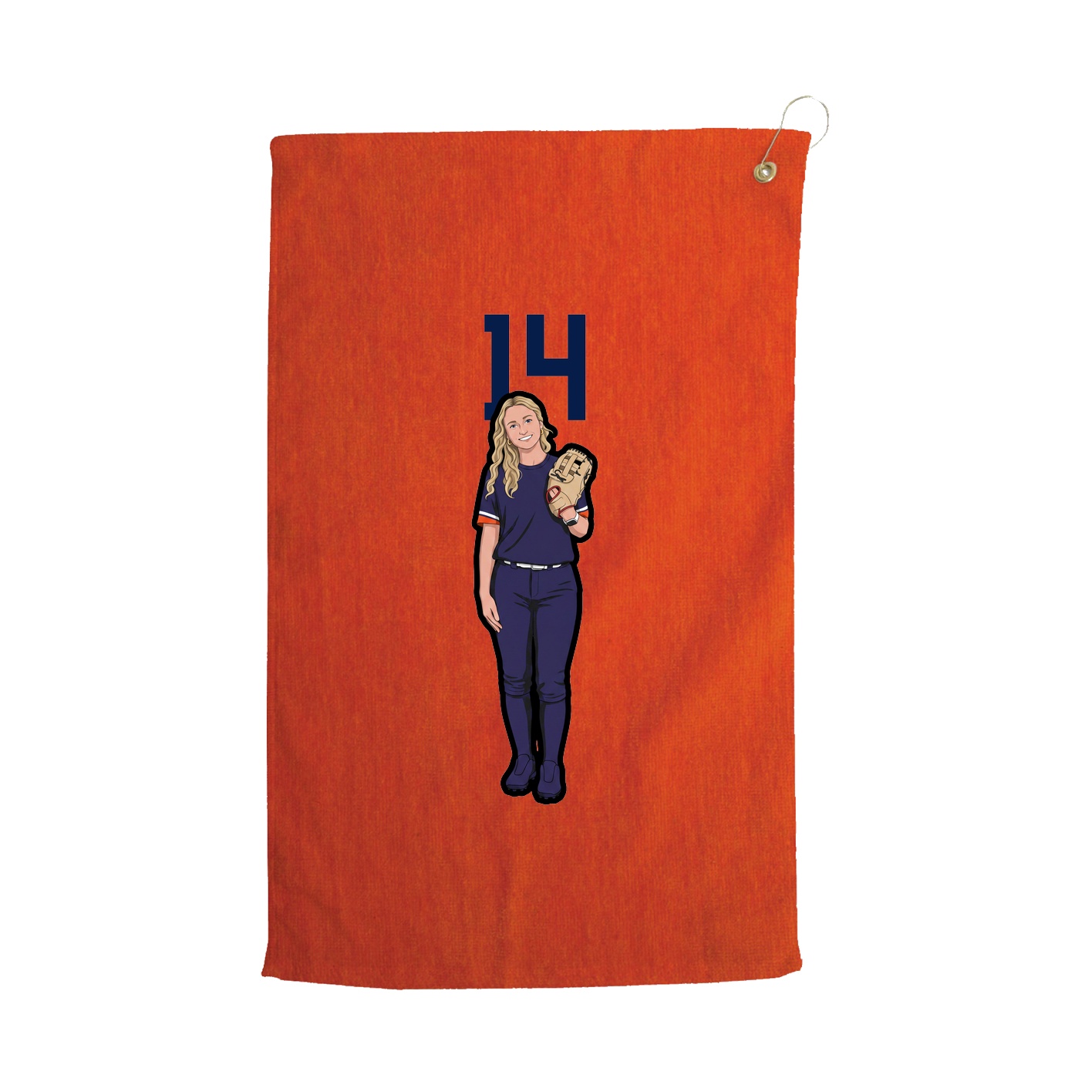 Golf Towel — Number Top in Orange