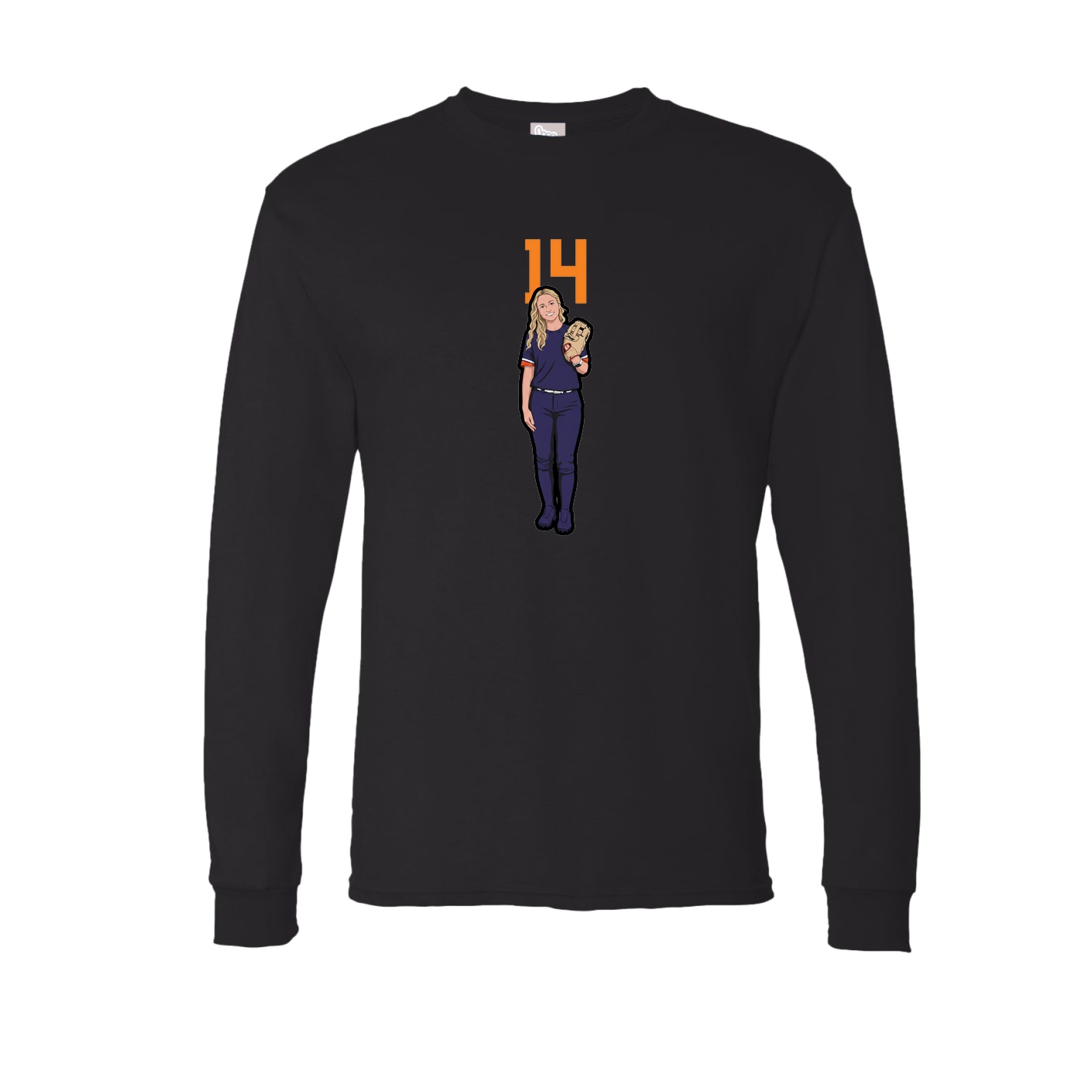 Long Sleeve Tee — Number Top in Black