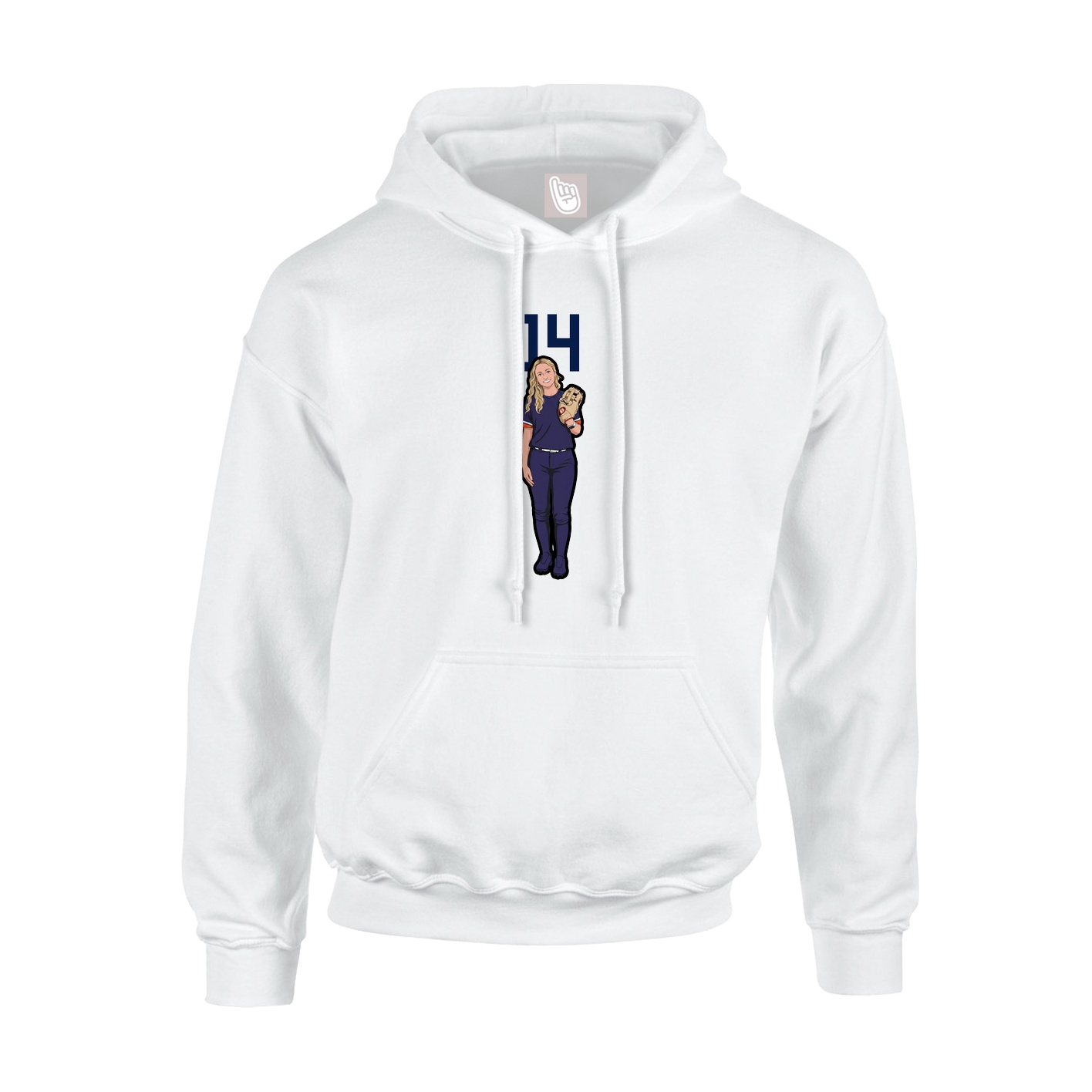 Youth Hoodie — Number Top in White