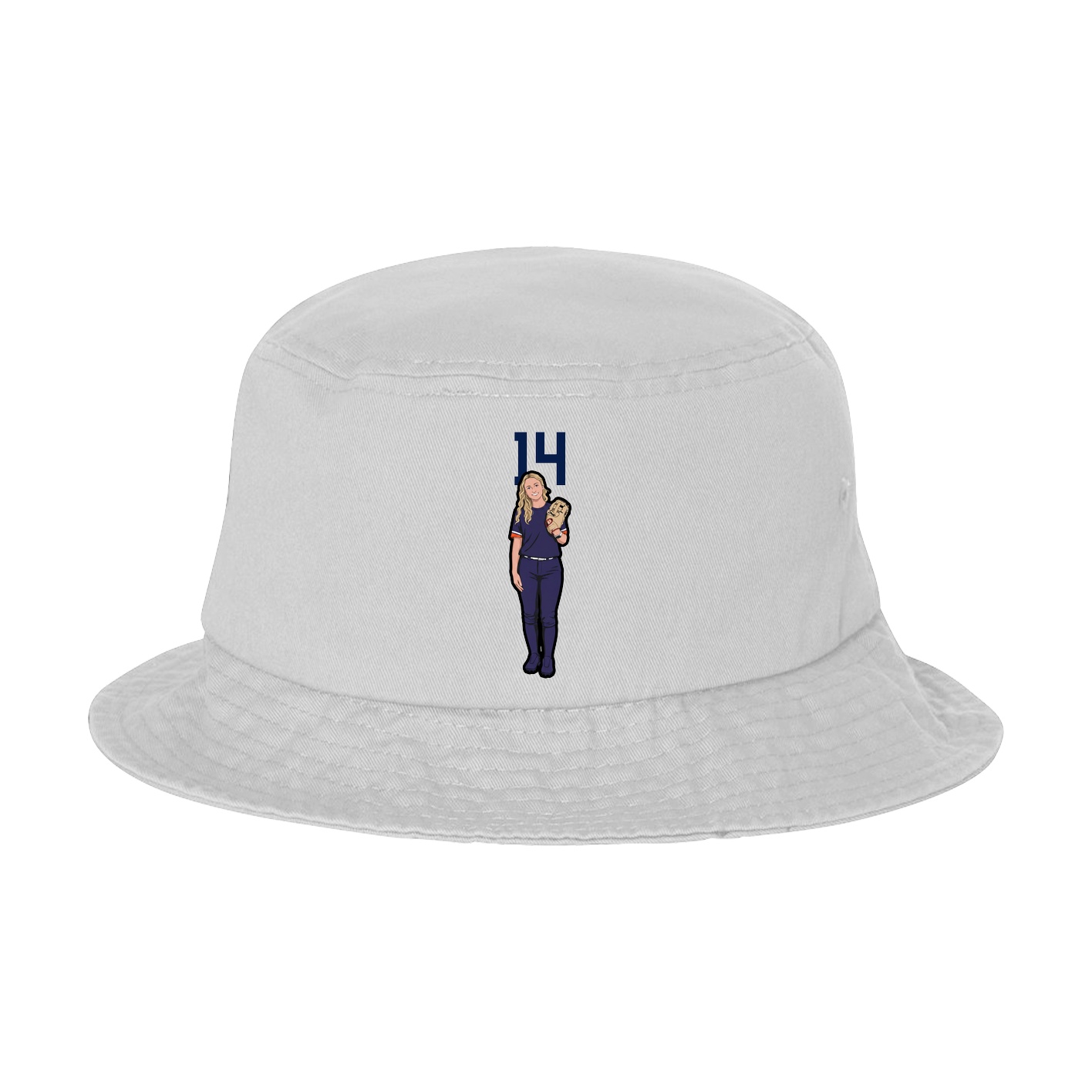 Bucket Cap — Number Top in White