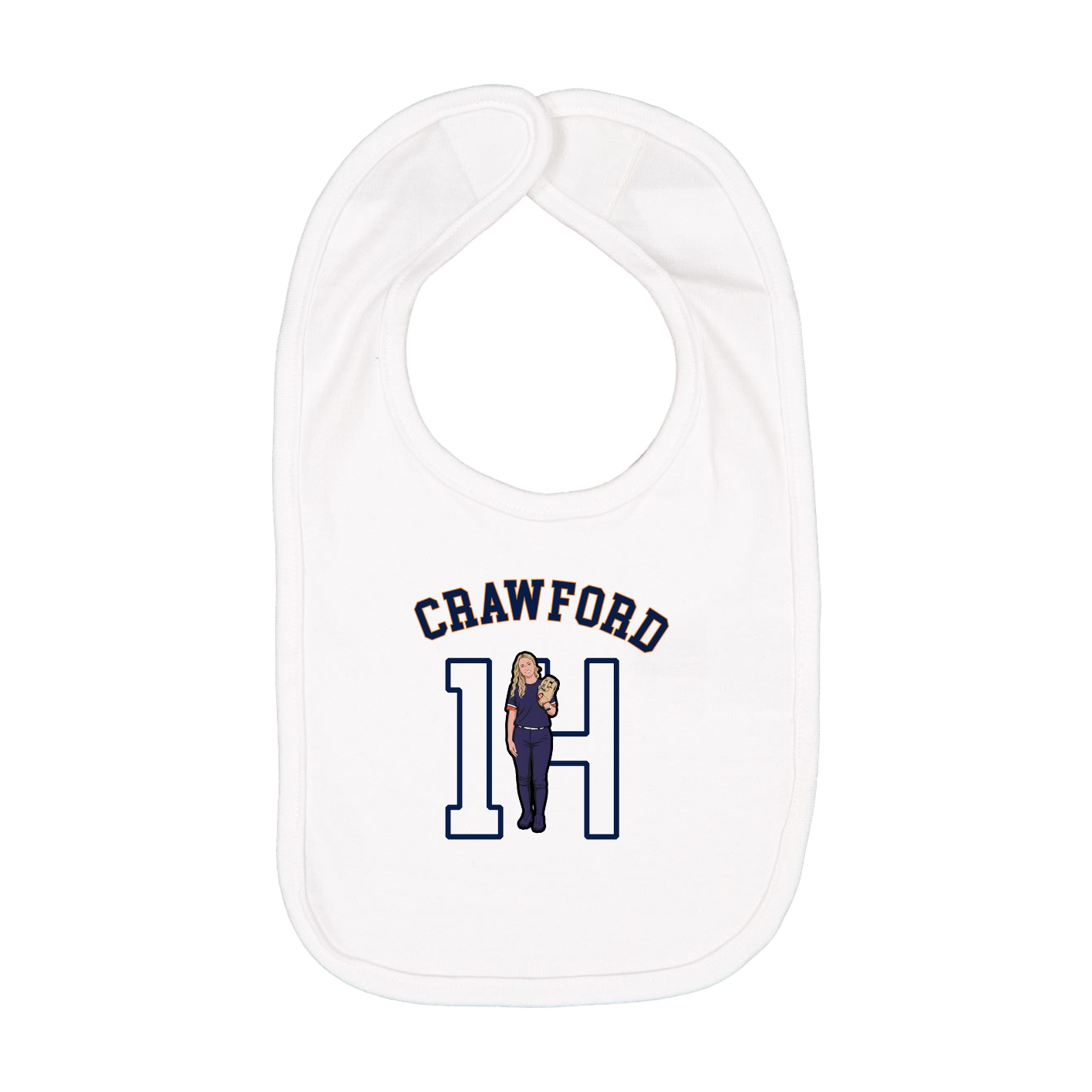 Infant Bib — Shirsey Arch in White