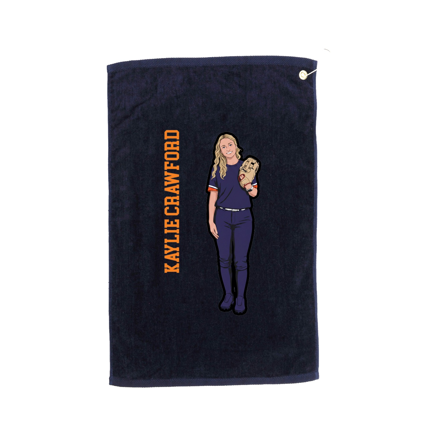Golf Towel — Name Vertical in Navy