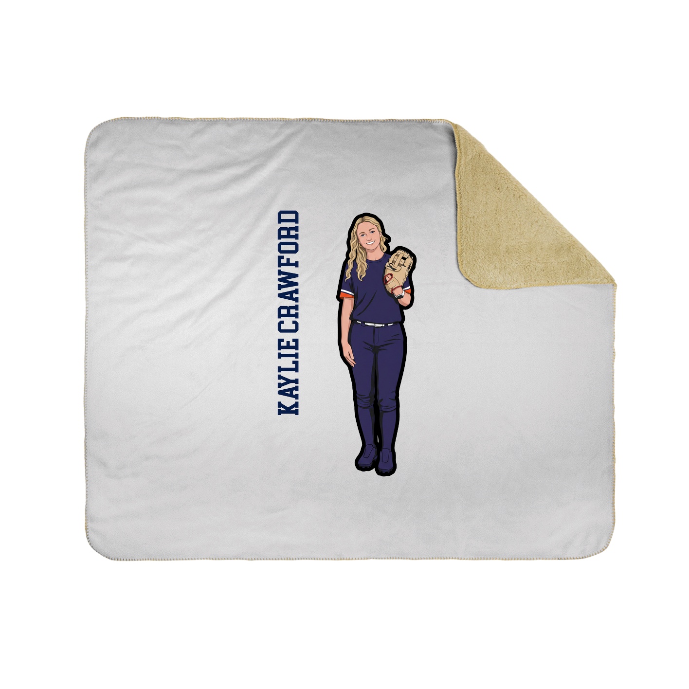 Throw Blanket — Name Vertical in White