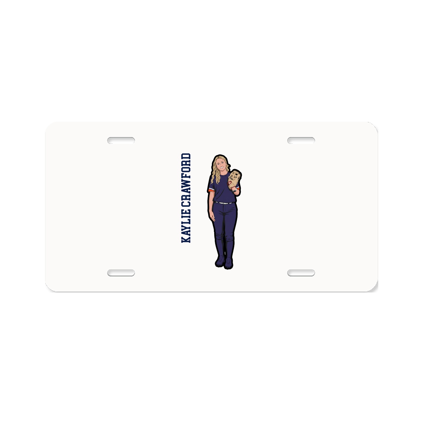 License Plate — Name Vertical in Classic