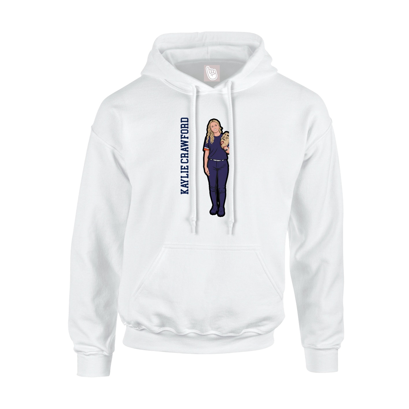 Hoodie — Name Vertical in White