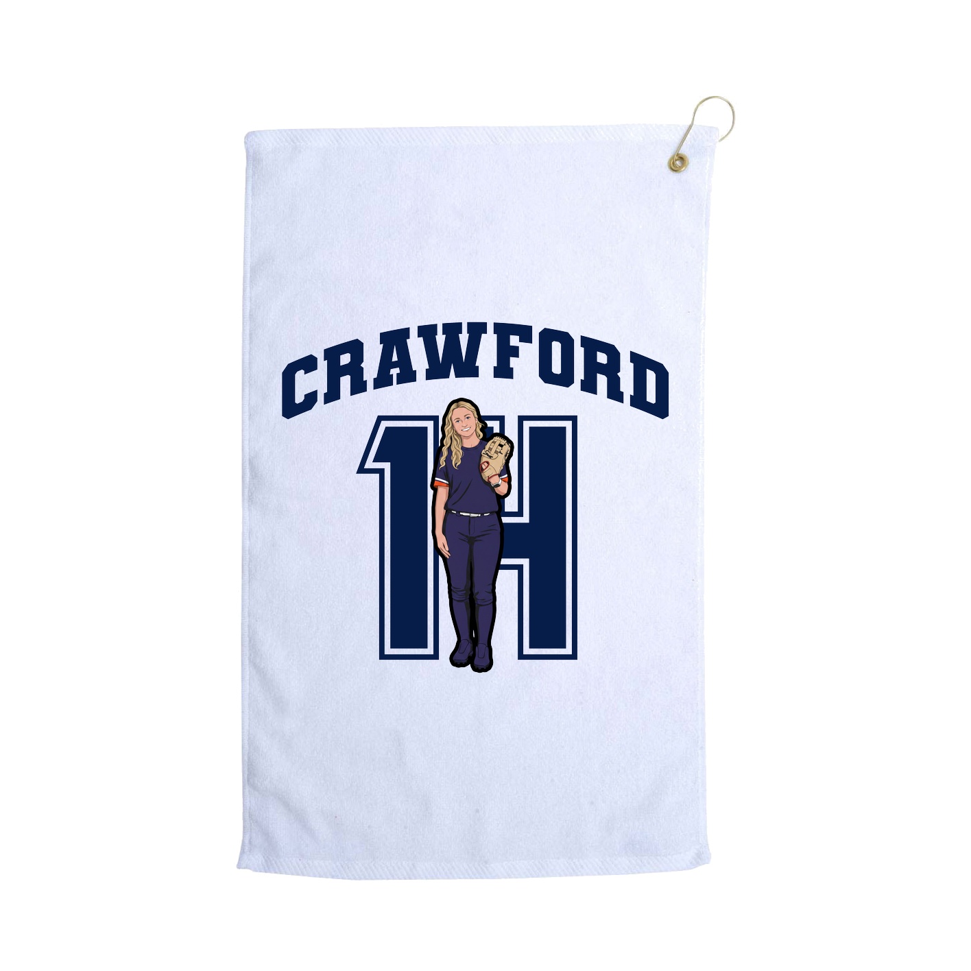 Golf Towel — Number in White