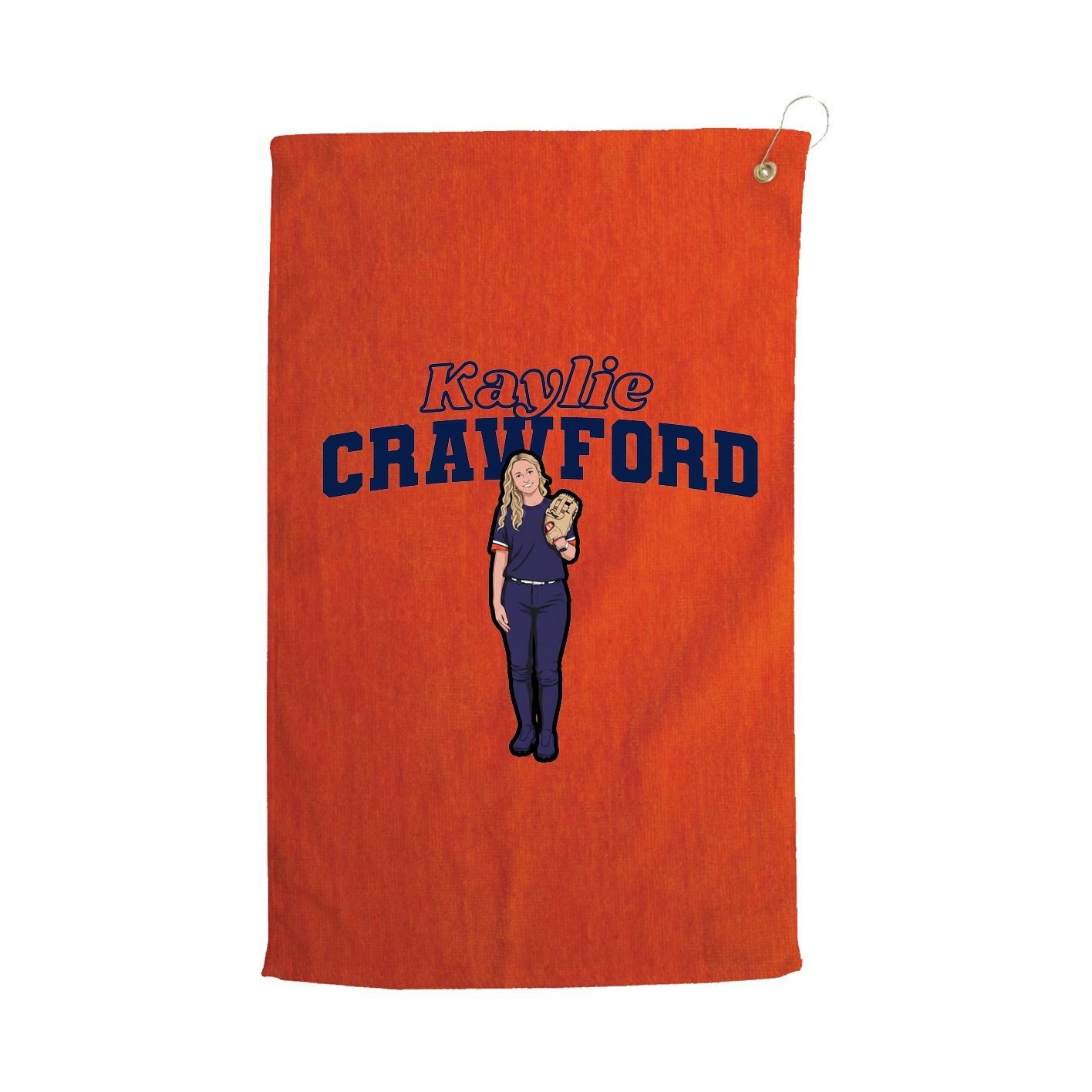 Golf Towel — Name Arch in Orange
