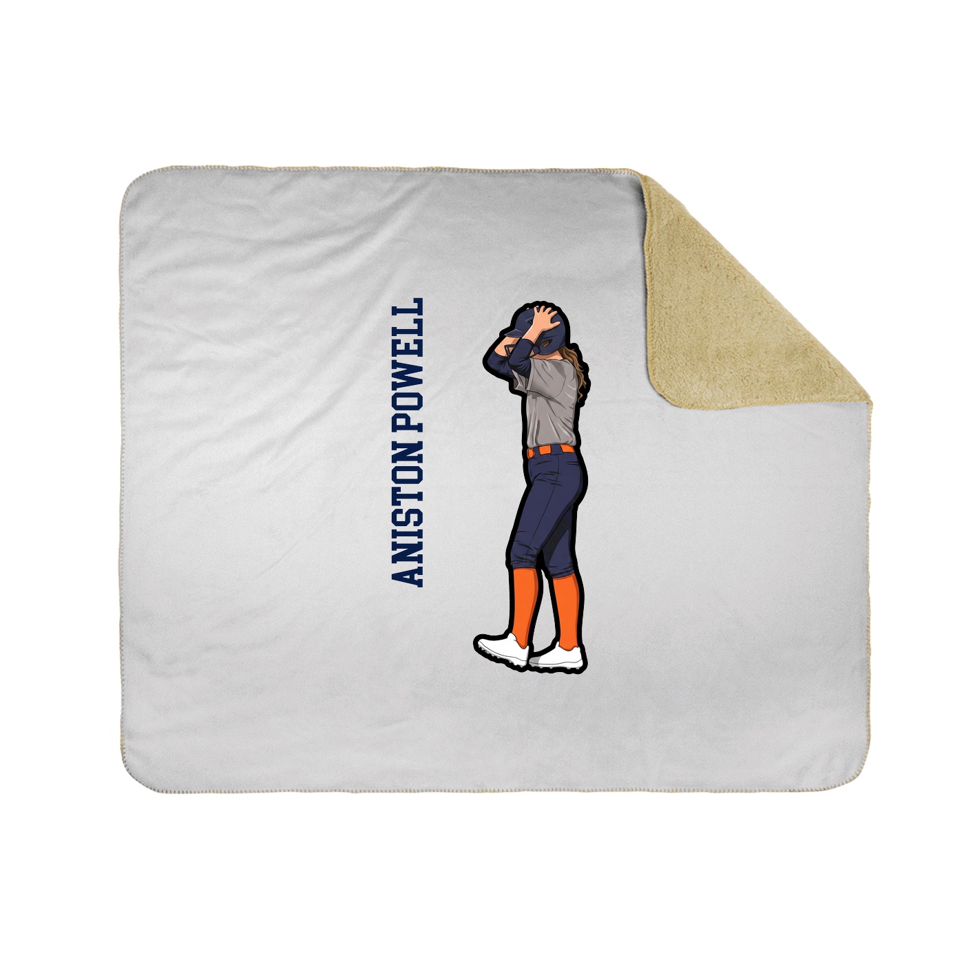 Throw Blanket — Name Vertical in White