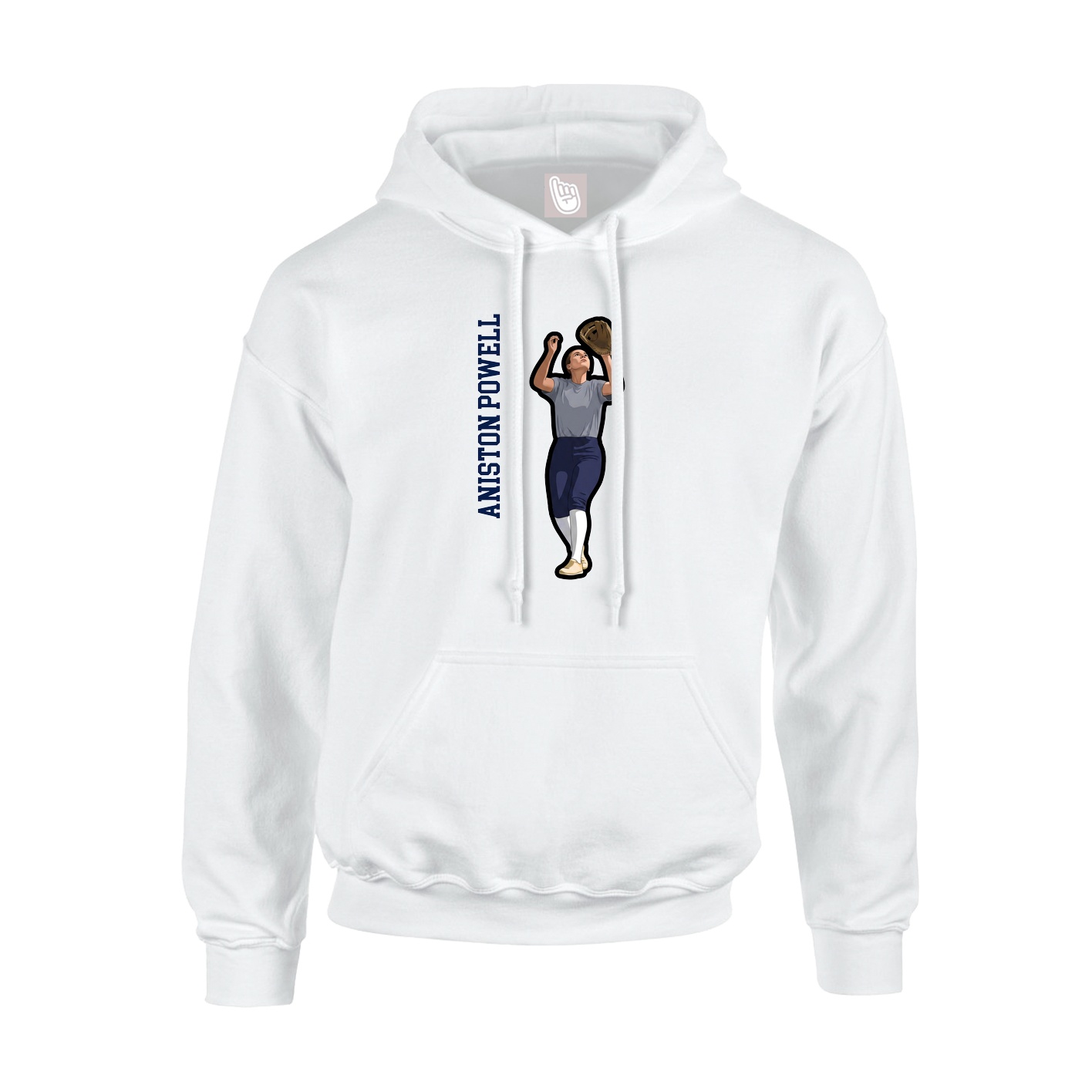 Youth Hoodie — Name Vertical in White