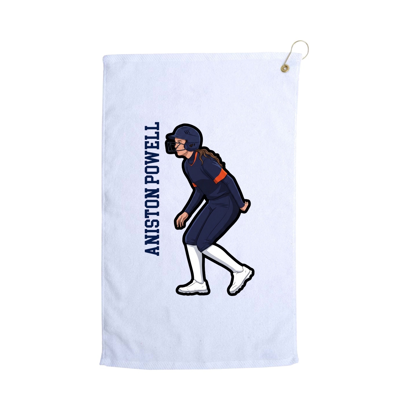 Golf Towel — Name Vertical in White
