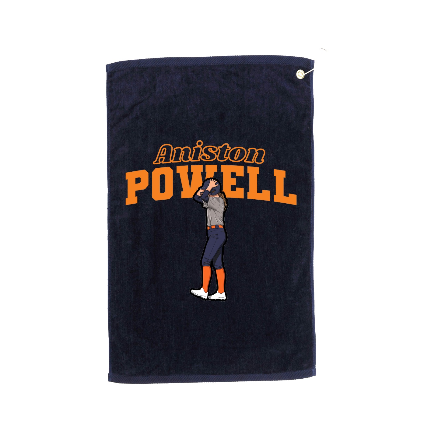 Golf Towel — Name Arch in Navy