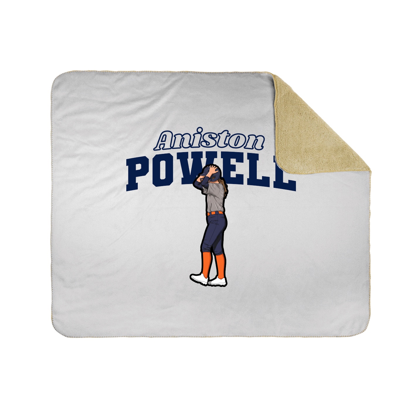 Throw Blanket — Name Arch in White