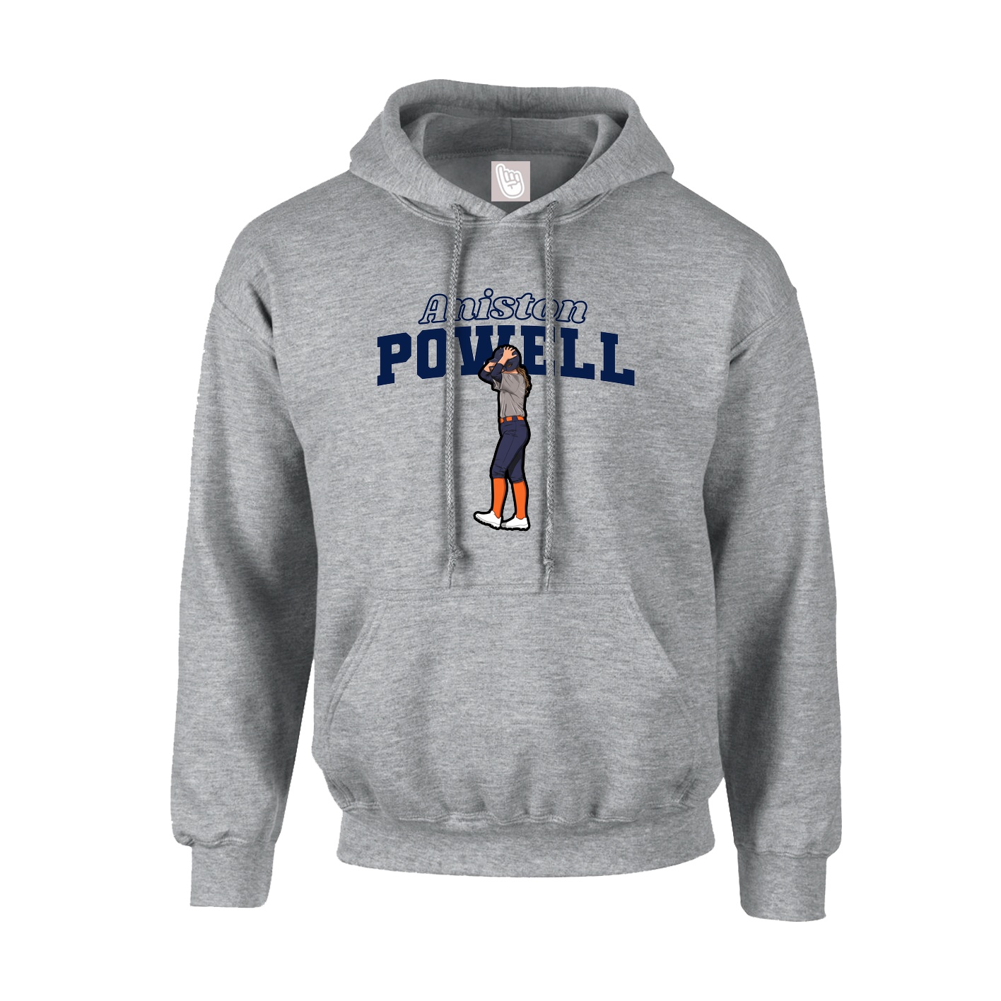 Hoodie — Name Arch in Grey