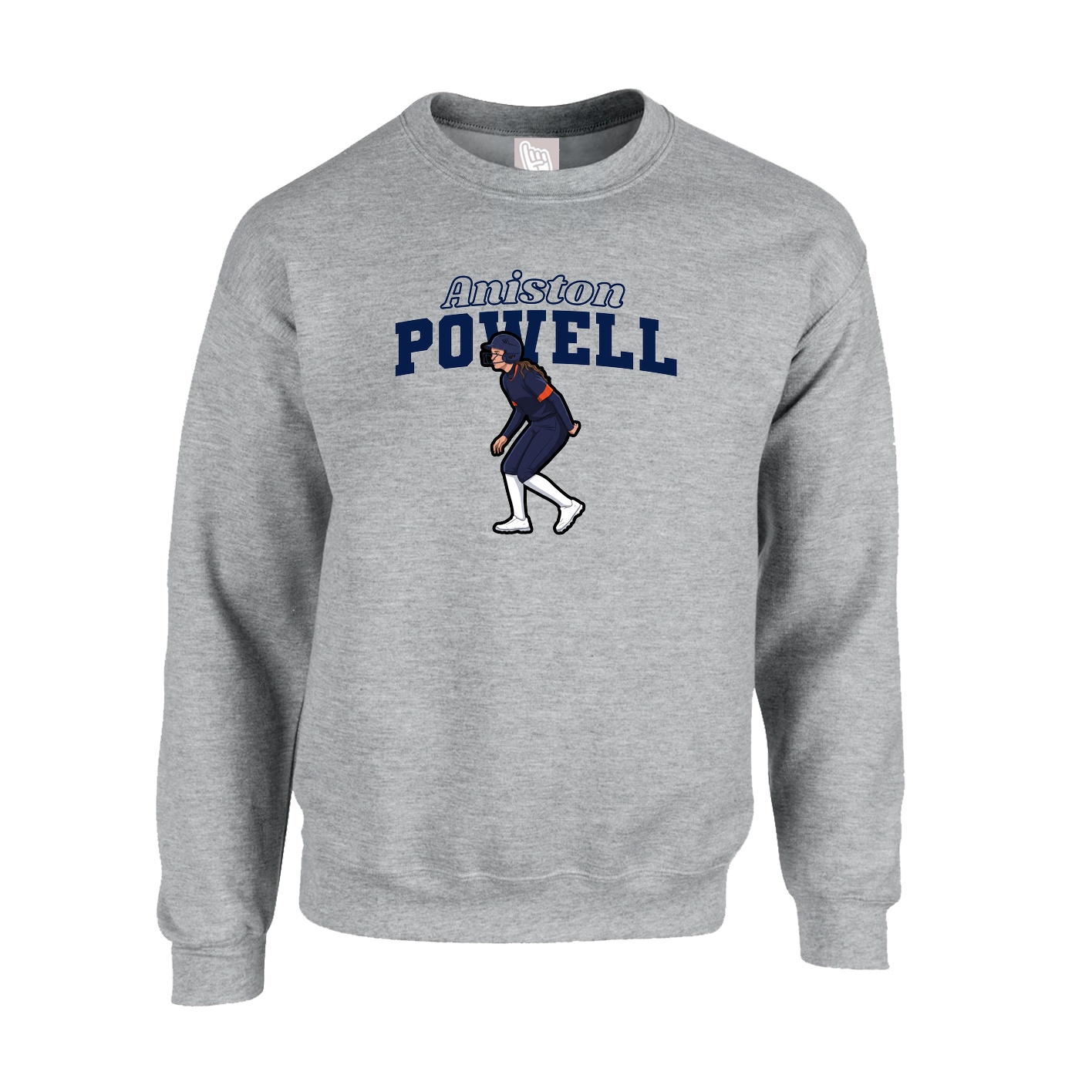 Fleece Crew — Name Arch in Grey
