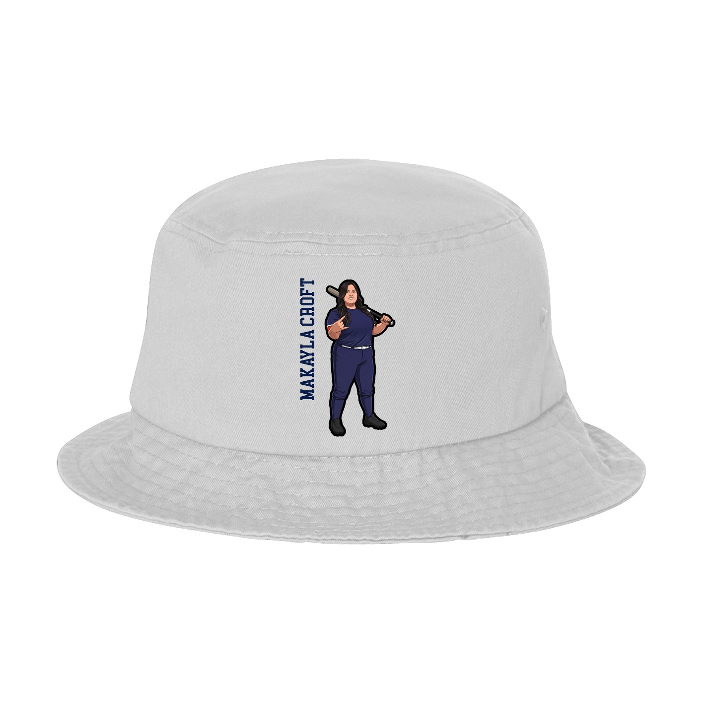 Bucket Cap — Name Vertical in White