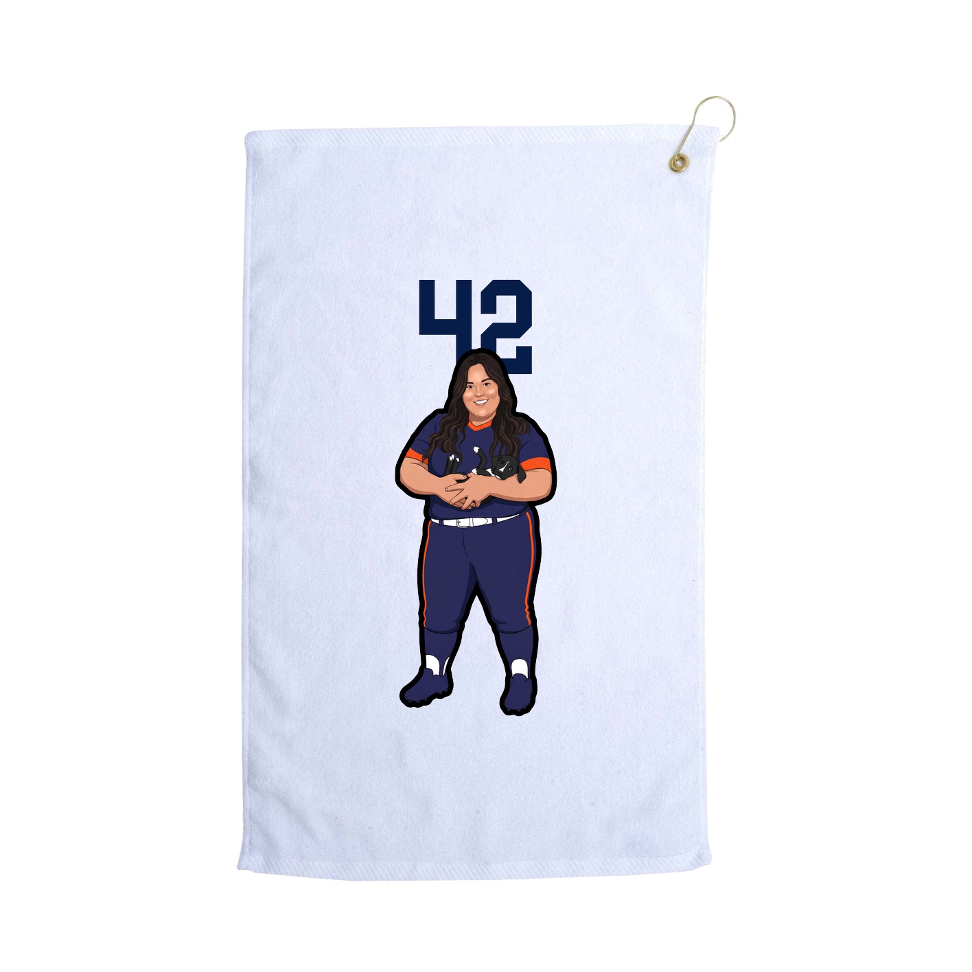 Golf Towel — Number Top in White
