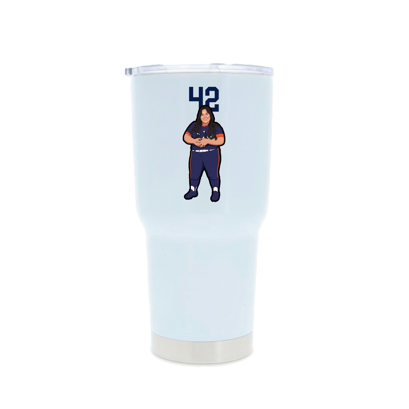 30oz Stainless Steel Tumbler — Number Top in White